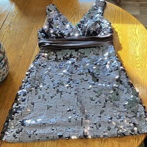 Forever 21 Black and Silver Sequin Dress